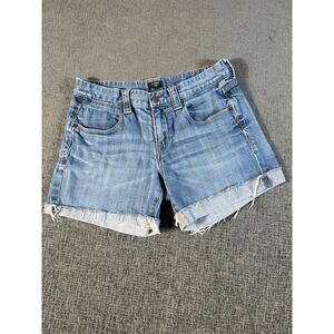 J.Crew size 4 stretch distressed denim shorts cuffed hem summer
